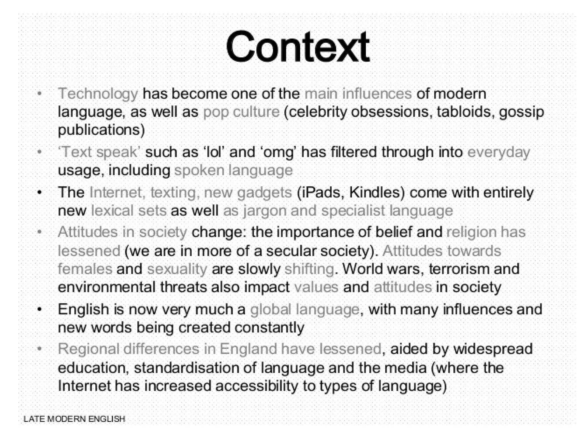 Is english changing?