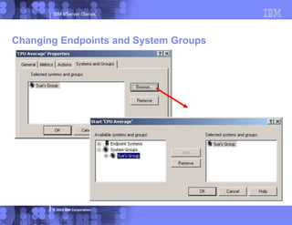 IBM eServer iSeries
© 2003 IBM Corporation
Changing Endpoints and System Groups
 