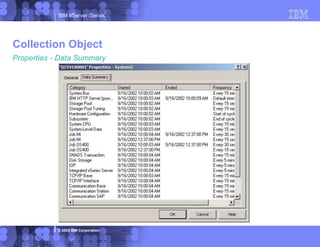 IBM eServer iSeries
© 2003 IBM Corporation
Properties - Data Summary
Collection Object
 