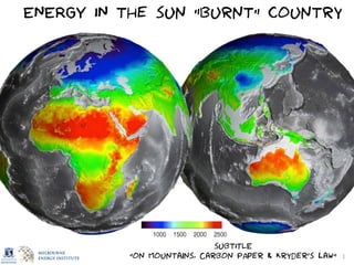 1
ENERGY IN the sun ”burnt” country
subtITLE
“on Mountains, Carbon PAper & Kryder’s law”
 