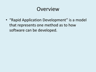 Rapid Application Development Model | PPTX