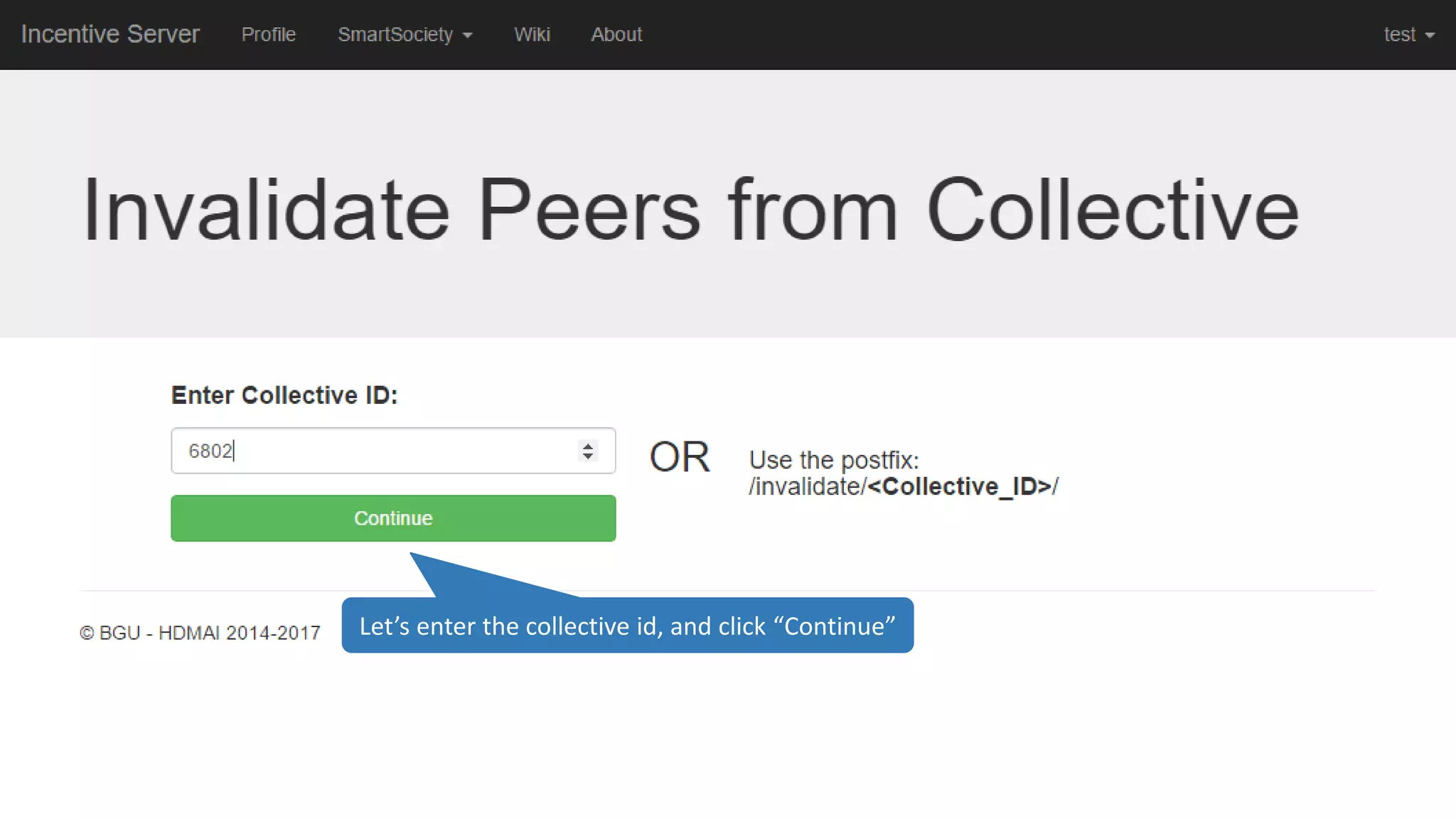 Let’s enter the collective id, and click “Continue”
 