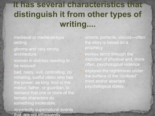 Isfd 41 lee3-main features in gothic literature | PPTX