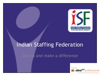 Join us and make a difference - Indian staffing Federation