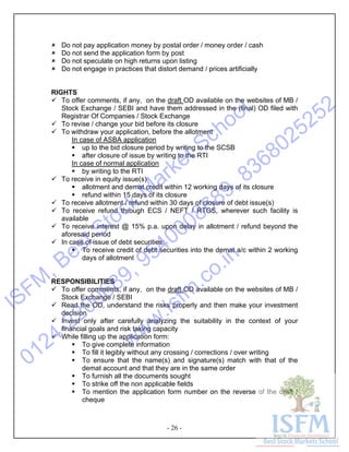 - 26 -
Do not pay application money by postal order / money order / cash
Do not send the application form by post
Do not s...