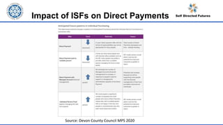 Impact of ISFs on Direct Payments
Source: Devon County Council MPS 2020
 