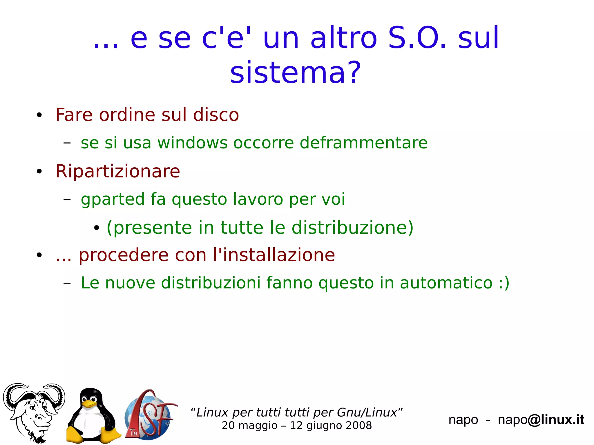 Installare GNU/Linux (Ubuntu)