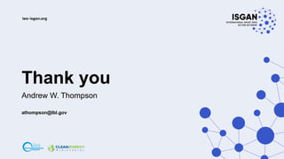 Thank you
Andrew W. Thompson
athompson@lbl.gov
 