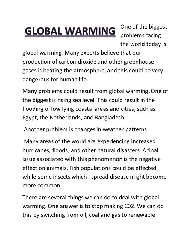 Persuasive speech of global warming