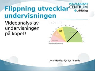 Flippning utvecklar
undervisningen
Videoanalys av
undervisningen
på köpet!

John Hattie, Synligt lärande

 