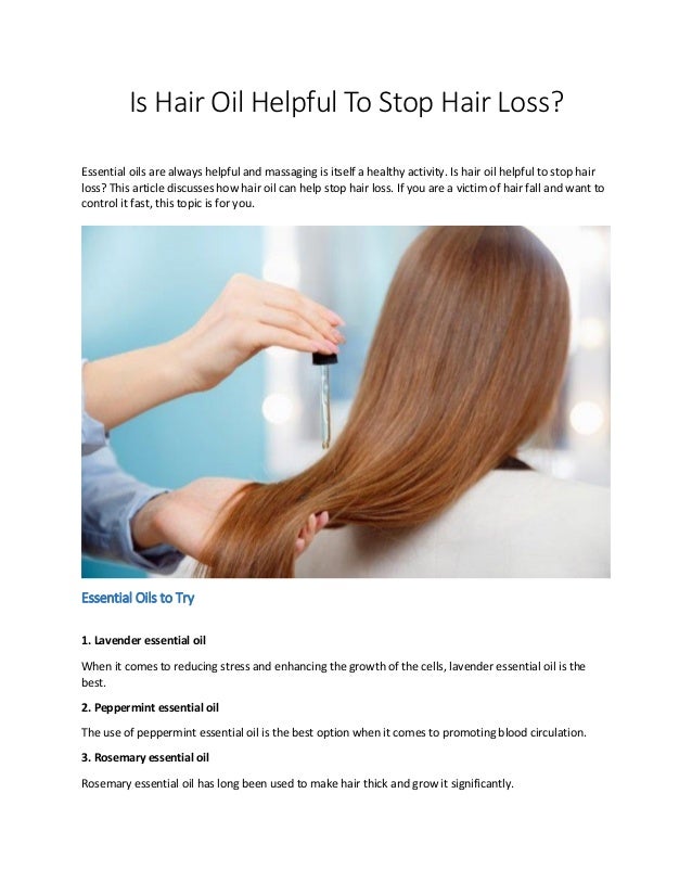 Is Hair Oil Helpful To Stop Hair Loss 2