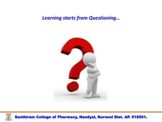 Santhiram College of Pharmacy, Nandyal, Kurnool Dist. AP. 518501.
Learning starts from Questioning…
 