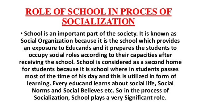 essay on the role of education for socialization