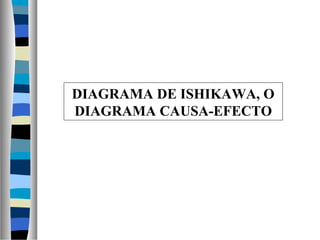 DIAGRAMA DE ISHIKAWA, O 
DIAGRAMA CAUSA-EFECTO 
 