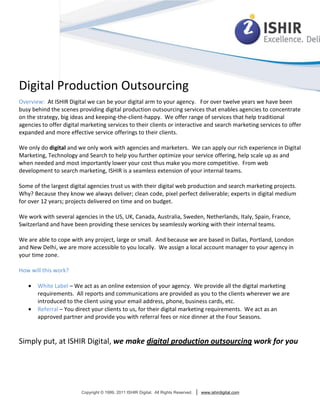 ISHIR: Digital Interactive Industry Brochure