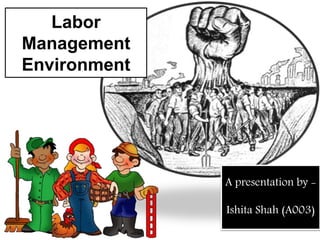 Labor
Management
Environment
A presentation by -
Ishita Shah (A003)
 