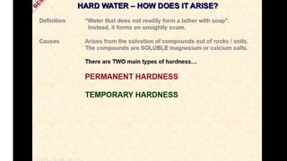 Hard water and soft water full lesson | PPTX