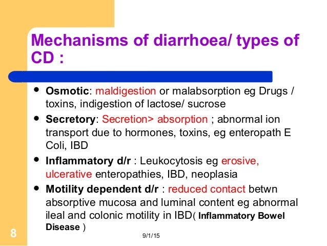 Types Of Diarrhea Chart