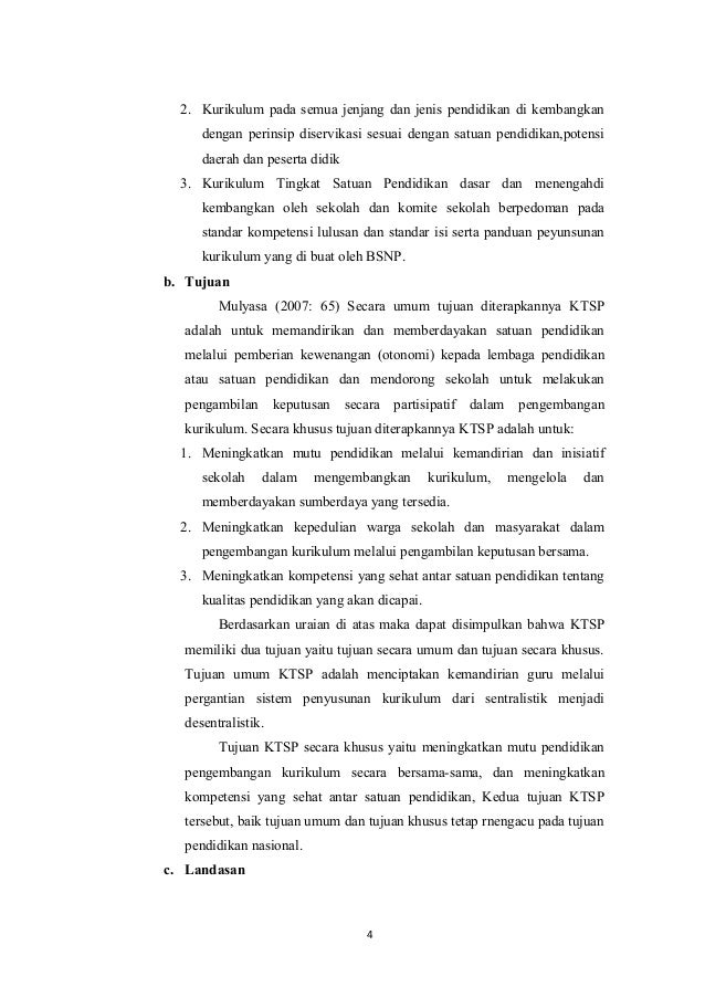 Kurikulum Tingkat Satuan Pendidikan (KTSP)