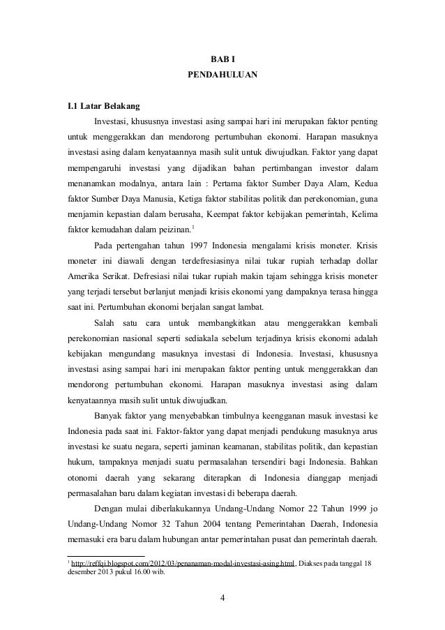 Penanaman Modal Asing Dalam Rangka Investasi Di Indonesia