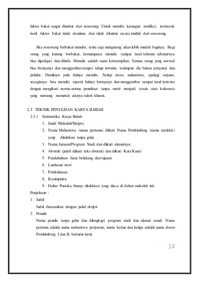 Teknik Penulisan Karangan
