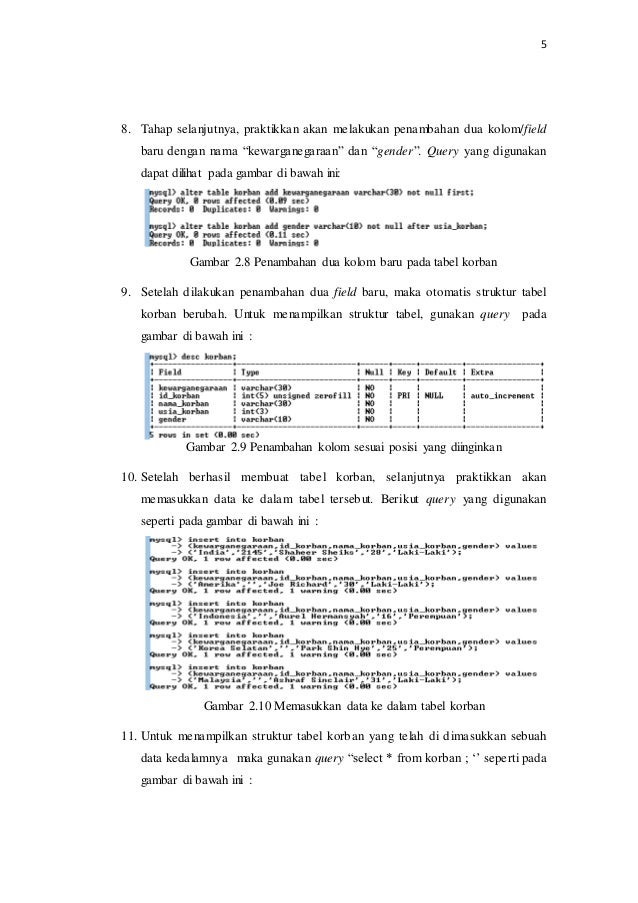 Laporan Praktikum Basis Data Modul IIIManipulasi Data Laporan Praktikum Basis Data Modul IIIManipulasi Data