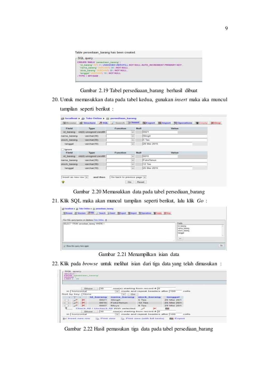 Laporan Praktikum Basis Data Modul IV-Membuat Database Pada PHPMYADMIN