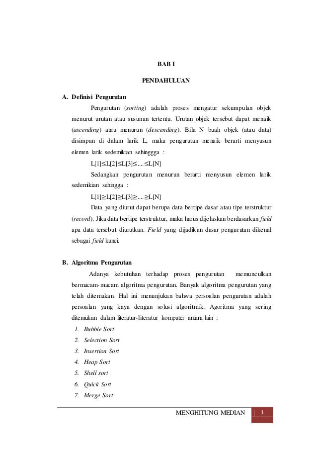 Laporan Praktikum Algoritma Pemrograman Modul V Menghitung Median