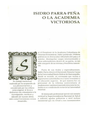 Isidro Parra-Peña o la Academia Victoriosa