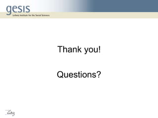 Thank you!
Questions?
 