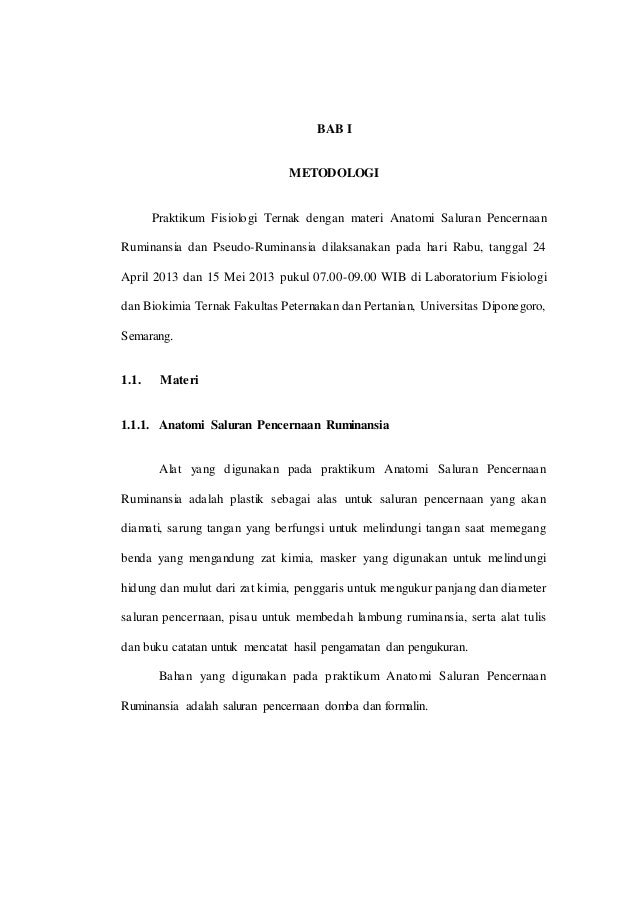 Laporan Praktikum Matakuliah Fisiologi Ternak Semester 2 Tahun 2013