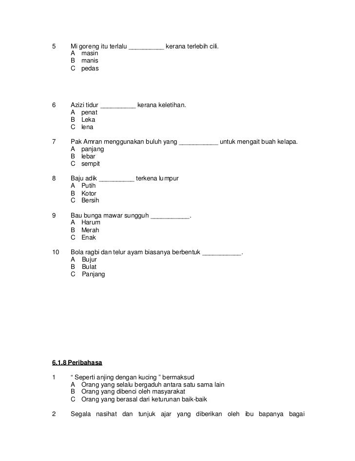 Soalan Pemahaman BM Thn 4
