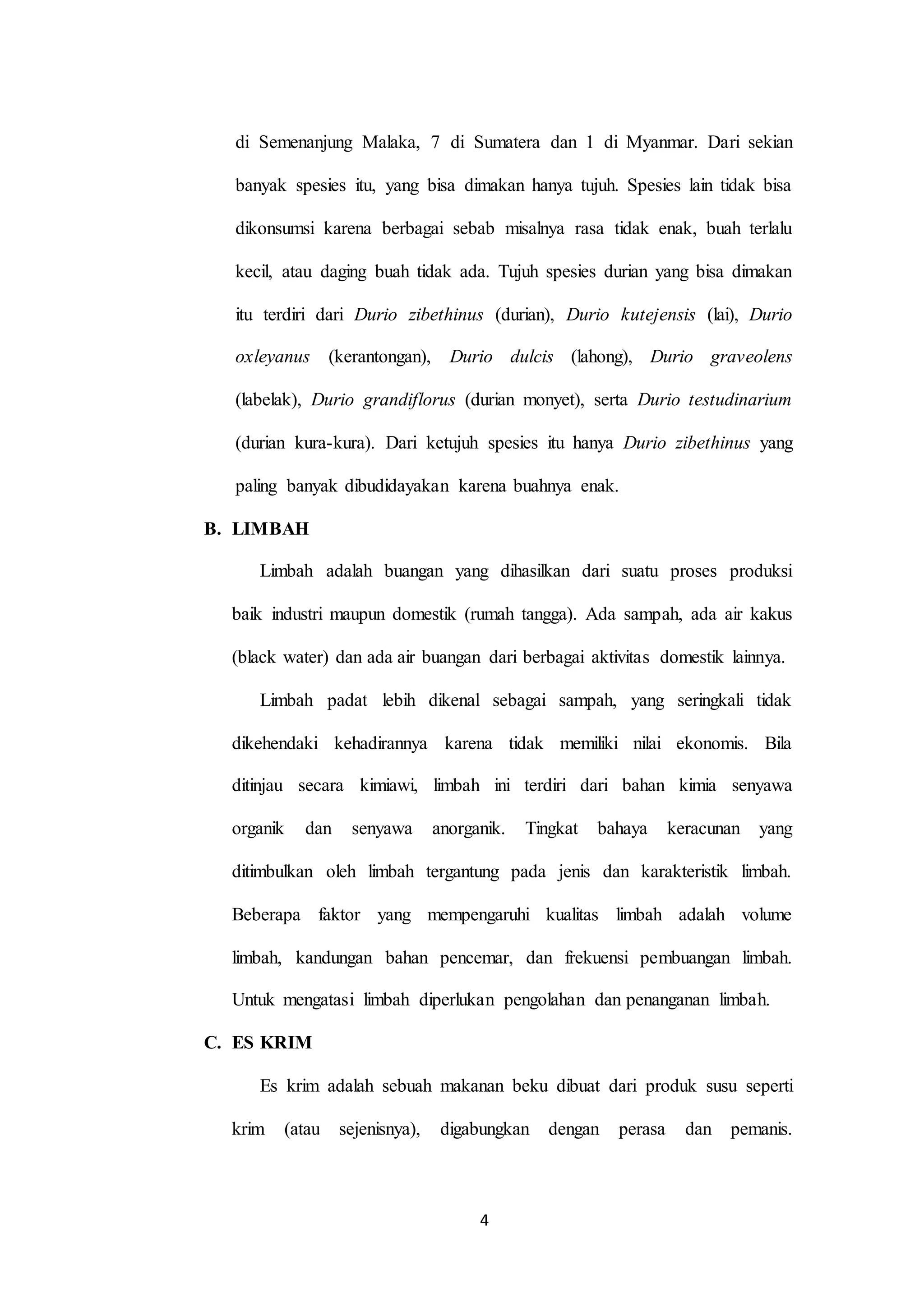 Karya Tulis Ilmiah Es Krim Biji Durian | DOCX