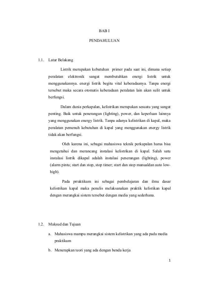 Laporan Praktek Kelistrikan Kapal