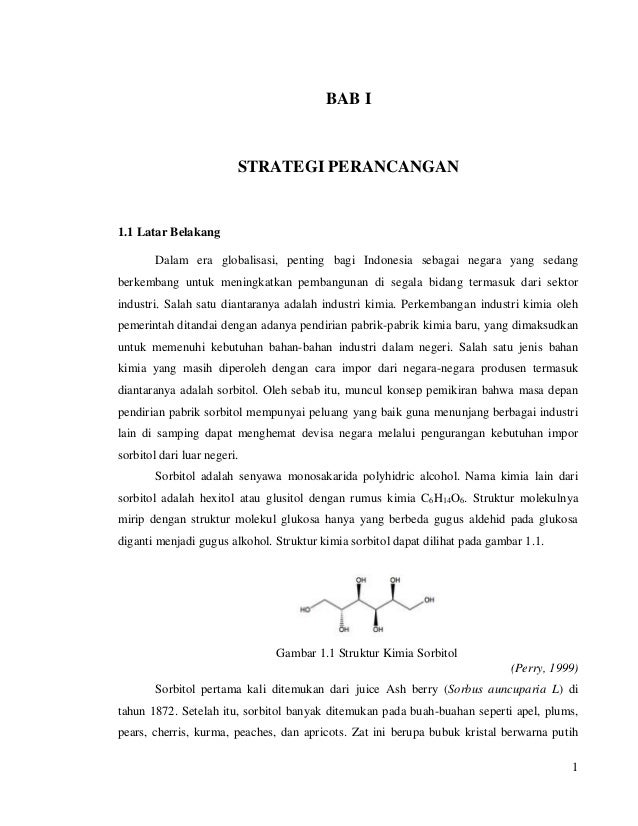 Perancangan Pabrik Sorbitol Kapasitas 130000 ton/tahun Perancangan Pabrik Sorbitol Kapasitas 130000 ton/tahun