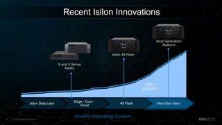 © Copyright 2017 Dell Inc.4
DATA
GROWTH
S and X Series
Nodes
Next Gen IsilonIsilon Data Lake
Edge - Core -
Cloud
All Flash
Next Generation
Platform
Recent Isilon Innovations
Isilon All Flash
 