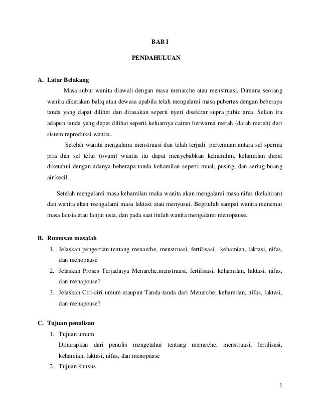 Kehidupan reproduksi wanita mulai dari masa menstruasi sampai menupou…