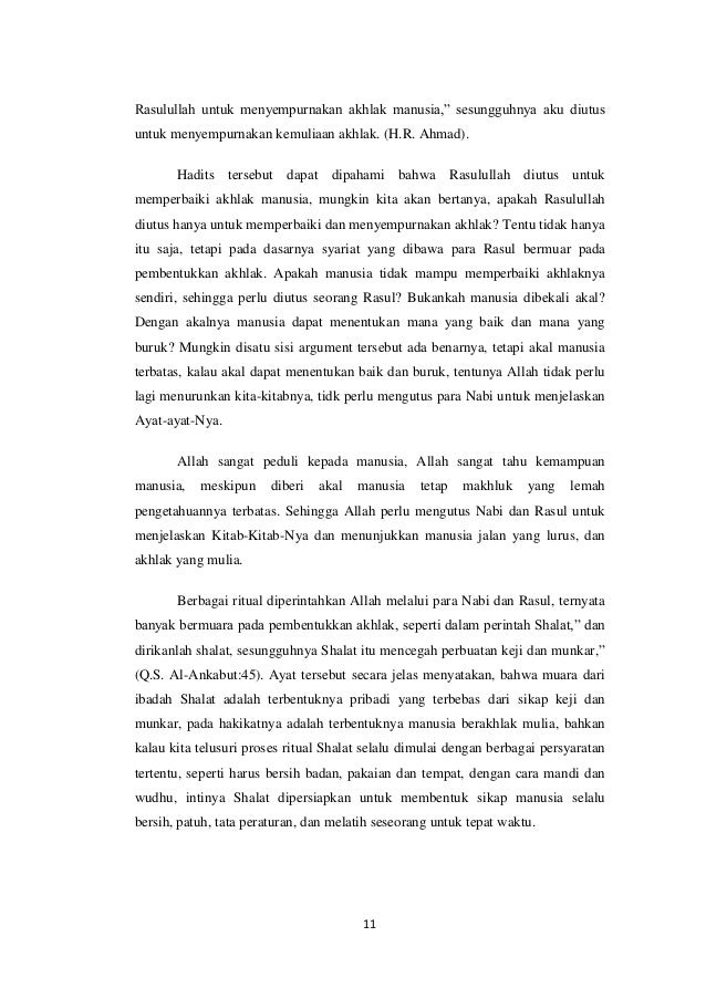 Eksistensi Dan Urgensi Akhlak Dalam Kehidupan