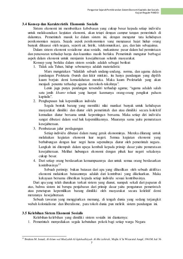 Pengantar Sejarah Pemikiran dan Sistem Ekonomi Kapitalis 