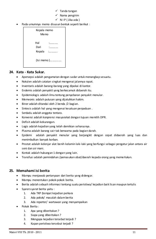Materi Bahasa Indonesia Kelas VIII 2012 ISI Materi Bahasa Indonesia Kelas VIII 2012 ISI