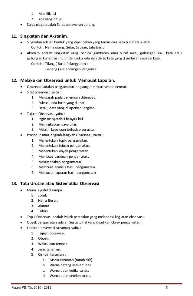 Materi Bahasa Indonesia Kelas VIII - 2012 [ISI]