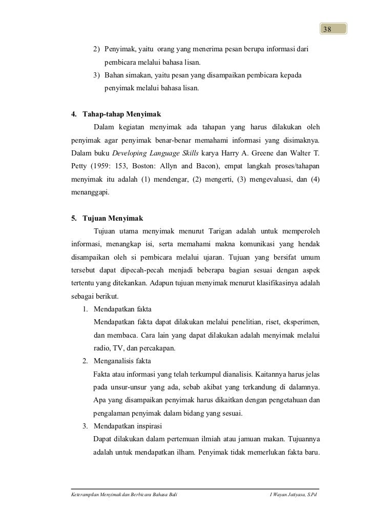 Keterampilan Menyimak Dan Berbicara Bahasa Bali