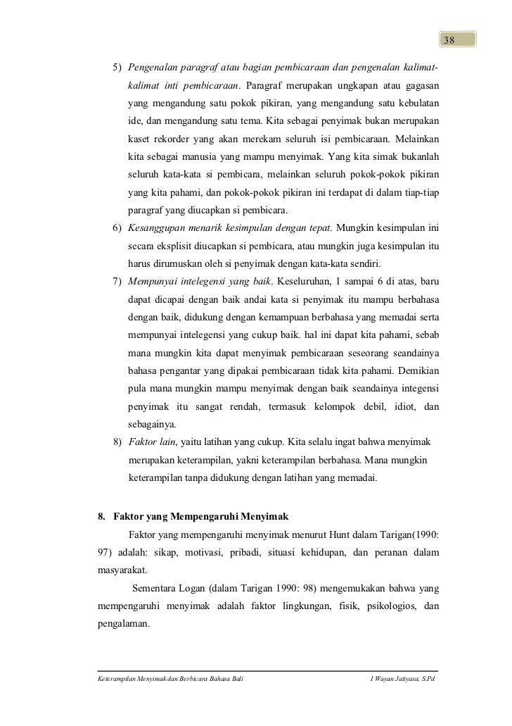 Keterampilan Menyimak Dan Berbicara Bahasa Bali