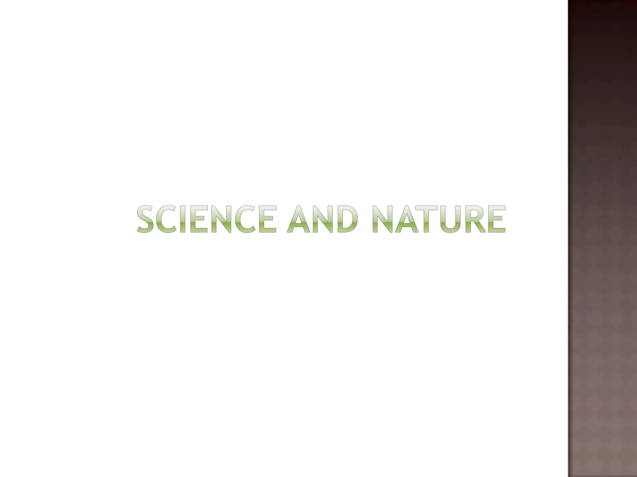 Science and Nature 