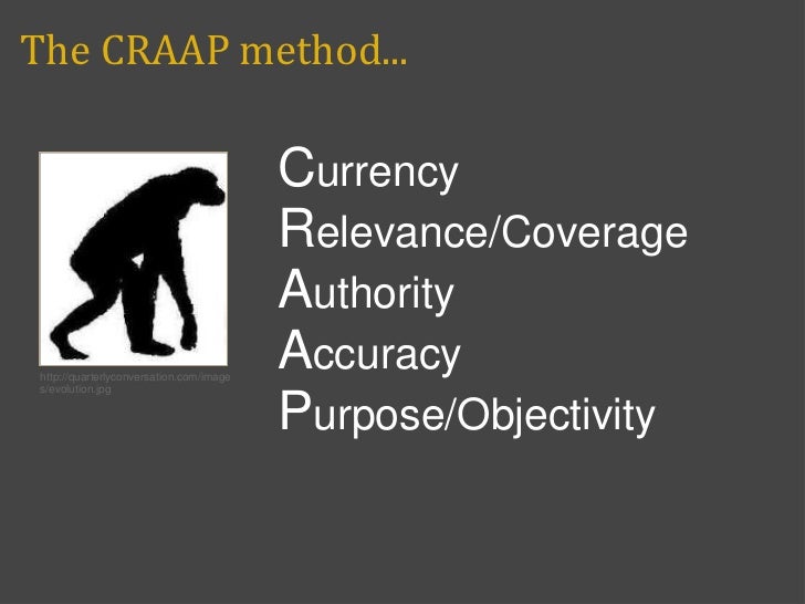 ️ Craap method. CRAAP Detection Criteria for Evaluating Information