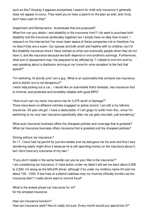 can i get insurance for my child only