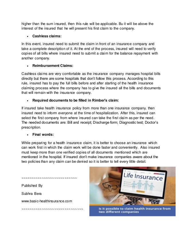 can you have health insurance from two different companies