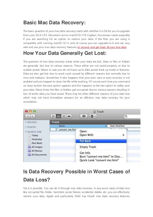 Is it possible to undo empty trash mac trash files recovery