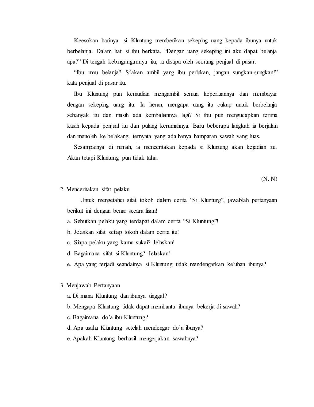 Materi Bahasa Indonesia Kelas 3