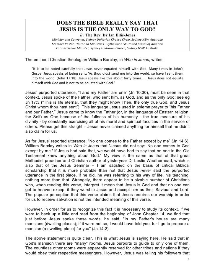 Does The Bible Really Say That Jesus Is The Only Way To God